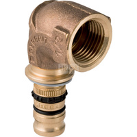 Kolano 90' GEBERIT Mepla, brąz / Cu, 1 1/4'' x 40 mm (GW x końcówka wciskowa), (głębokość: 39 mm) z uszczelką