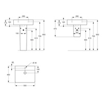 CONNECT UMYWALKA CUBE 55CM Z OTWOREM