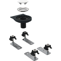 Króciec odpływowy Geberit z 4 nogami montażowymi, do panelu do pryszniców bezbrodzikowych Setaplano, montaż międzykondygnacyjny: d=50mm