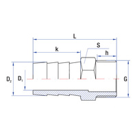 Złącze dwójnik proste RUMET wężyk Mosiądz niklowany 3/8'' x 16 mm (GZ)