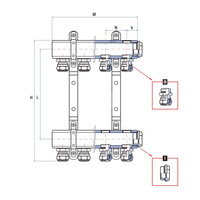 Rozdzielacz ogrzewania RUMET EKO45C 15 obwodowy