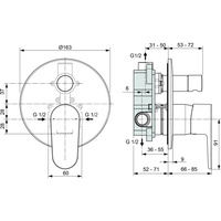 CERAFINE O BATERIA WANNOWA-NATRYSKOWA KIT1+2/A1300NU