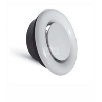 Anemostat wywiewny DN 125 biały, z ramką montażową