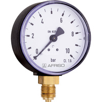 Manometr z rurką Bourdona AFRISO RF standardowy -1/0 bar G1/4B aksjalne fi 100 mm, kl. 1.6%