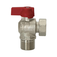 Zawór kulowy QIK 1/2'' GW x GZ kątowy, uchwyt: rączka (czerwona)