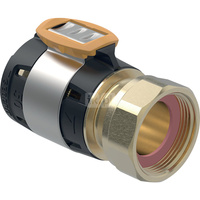 Złączka przejściowa  GEBERIT FlowFit, brąz krzemowy bezołowiowy, 2 3/4'' x 63 mm (nakrętka x łącznik zaprasowywany)