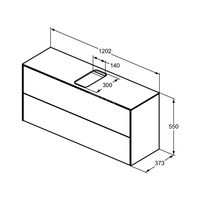 CONCA SZAFKA 120X37X55 2 DR+WTOP SMOK