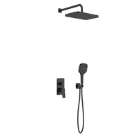 Zestaw natryskowy Malaga, podtynkowy, black