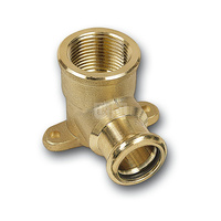 Kolano 90' SANHA PURAPRESS ścienne z łapami, brąz, 12 mm x 1/2'' (zw x GW)