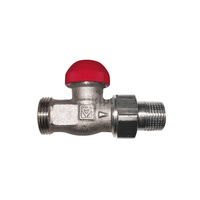 Zawór grzejnikowy termostatyczny HERZ TS-90-V prosty z nastawą wstępną, połączenie GZ 1/2'' (niklowanie)