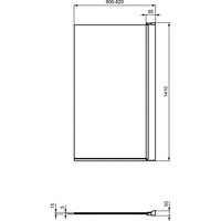 CONNECT EKRAN DO WANNY 80 CM PROSTOKĄTNY