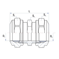 Złącze dwójnik proste RUMET zaciskowe FI 6 x FI 6 mosiądz