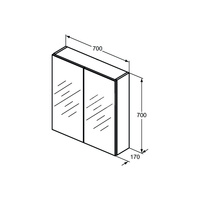 M+L SZAFKA Z LUST. ŚR 70X70 MATT AL 6.3W