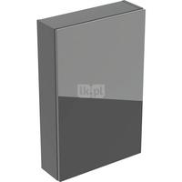 Górna szafka Geberit prostokątna, z jednymi drzwiami: 45x70cm, Korpus: lava / lakierowany matowy, Front: lava / szkło błyszczące