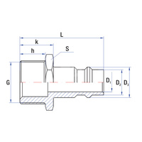 Złącze dwójnik proste RUMET zatrzask Mosiądz 3/8'' (GZ)