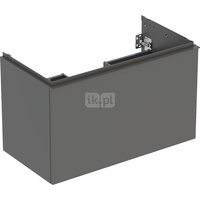 Szafka pod umywalkę Geberit Acanto, z szufladą i szufladą wewnętrzną: Szerokość umywalki=90cm, Korpus i front: lava / lakierowany matowy, Uchwyt: lava / malowany proszkowo, matowy