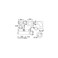 Zestaw przyłączeniowy do szachtu fi 80/125 z kolanem  fi 80