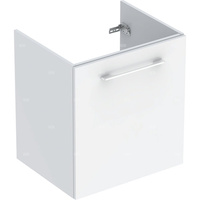 Szafka pod umywalkę meblową Geberit Selnova Square, slim, z jednymi drzwiami: B=58.8cm, Szerokość umywalki=60cm, H=63.5cm, T=50.2cm, Biały / Lakierowany na wysoki połysk 