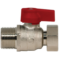 Zawór kulowy QIK 1/2'' GW x GZ prosty, uchwyt: rączka (czerwona)