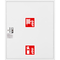 Hydrant DN 25 FIT zawieszany z miejscem na gaśnice pod zwijadłem, wąż 30 m, zamek patent, RAL 9003