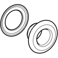 Kołnierz Geberit z pierścieniem dociskowym, do zestawu odpływowo-przelewowego do wanien i brodzików z PushControl: Chrom matowy