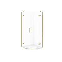 SET C608 KABINA CITY PÓŁOKR ZŁOTA 80X80X195+TAKO SLIM BIAŁY WIR