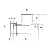Śrubunek nakrętny 90° RUMET Mosiądz R 1'' x 1'' x 1/2''