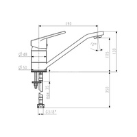 Bateria zlewozmywakowa stojąca KFA Armatura TOPAZ, obrot. wylewka, kolor chrom, mosiądz