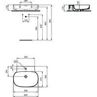 LINDA-X Umywalka 60 1TH OF GRND GLS