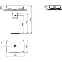 Zbiornik 550x380x125 mm Spód szlifowany, bez otworu na baterię, bez przelewu - IPALYSS