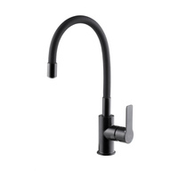 Bateria RUMBA black, kuchenna stojąca z elastyczną wylewką, czarny