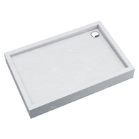 Brodzik akrylowy zintegrowany z nośnikiem Stabilsound Plus® oraz obudową akrylową przeciągniętą do podłogi Medium White Stone 90x100x16 cm, prostokątny