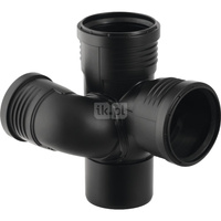 Czwórnik GEBERIT Silent-PP polipropylen, 90 mm x 75 mm x 90 mm x 90 mm DN 90 x DN 70 x DN 90 x DN 90, mw x mw x mw x mw