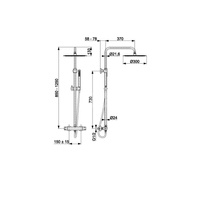 Zestaw natryskowy przesuwny KFA Armatura MOZA PREMIUM chrom, wąż 1500 mm, z deszczownicą