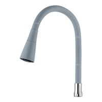 Dwufunkcyjna elastyczna wylewka do baterii, szary / chrom