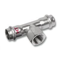 Trójnik SANHA NiroSan Press Industry stal nierdzewna 54 mm x 3/4'' x 54 mm (zw x GW x zw)