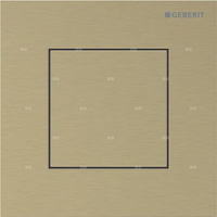 Przycisk uruchamiający Geberit typ 40 do systemu spłukiwania pisuarów z pneumatycznym uruchamianiem spłukiwania, kwadratowy: W kolorze mosiądzu / Szczotkowany, powlekany easy-to-clean
