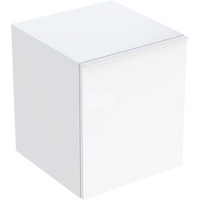 Szafka boczna Geberit Acanto, z jedną szufladą i jedną szufladą wewnętrzną: H=52cm, Korpus i front: biały / lakierowany na wysoki połysk, Uchwyt: biały / powlekany proszkowo, matowy