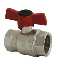 Zawór kulowy HERZ MODUL mosiądz niklowany, PN25 DN 32 GW, uchwyt: motylek