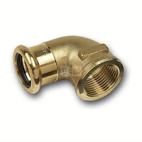 Kolano 90' SANHA PURAPRESS, brąz, 14 mm x 1/2'' (zw x GW)