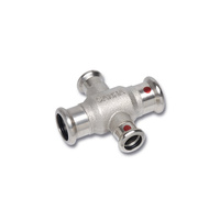 Czwórnik Concept By SANHA Therm jednopłaszczyznowy stal 18 mm x 18 mm x 15 mm x 15 mm, zw x zw x zw x zw