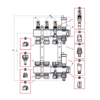 Rozdzielacz ogrzewania RUMET 71E 12 obwodowy