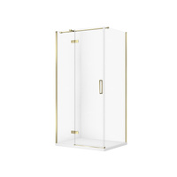 SET C563 KABINA CITY LEWA ZŁOTA 100X80X195+TAKO SLIM BIAŁY MAT WIR