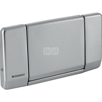 Przycisk uruchamiający Geberit Highline do spłukiwania z funkcją''stop'', z zabezpieczeniem: Stal nierdzewna szczotkowana