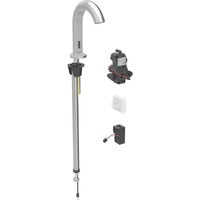 Bateria umywalkowa Geberit Piave, stojąca, zasilanie sieciowe, do podtynkowej skrzynki funkcyjnej, z mieszaczem, stal nierdzewna