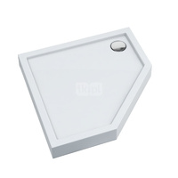 Brodzik akrylowy zintegrowany z nośnikiem Stabilsound Plus® oraz obudową akrylową przeciągniętą do podłogi Competia New 80x80x12 cm, pięciokątny