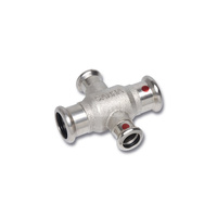 Czwórnik SANHA Therm jednopłaszczyznowy stal 22 mm x 22 mm x 12 mm x 12 mm, zw x zw x zw x zw