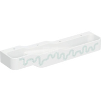 Umywalka GEBERIT Bambini 4-stanowiskowa prostokątna (rynna, elementy dekoracyjne), biała, 1800mm, otwór na baterię na środku (x4), bez odpływu przelewowego, półka od ściany