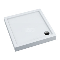 Brodzik akrylowy zintegrowany z nośnikiem Stabilsound Plus® oraz obudową akrylową przeciągniętą do podłogi Competia 90x90x14 cm, kwadratowy