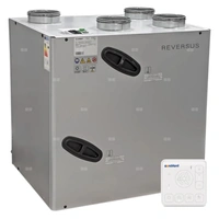 Rekuperator Reversus 600+ z panelem Wi-Fi, z wymiennikiem przeciwprądowym (wydatek 580 m³/h), z by-passem, z uchwytami mocującymi do ściany